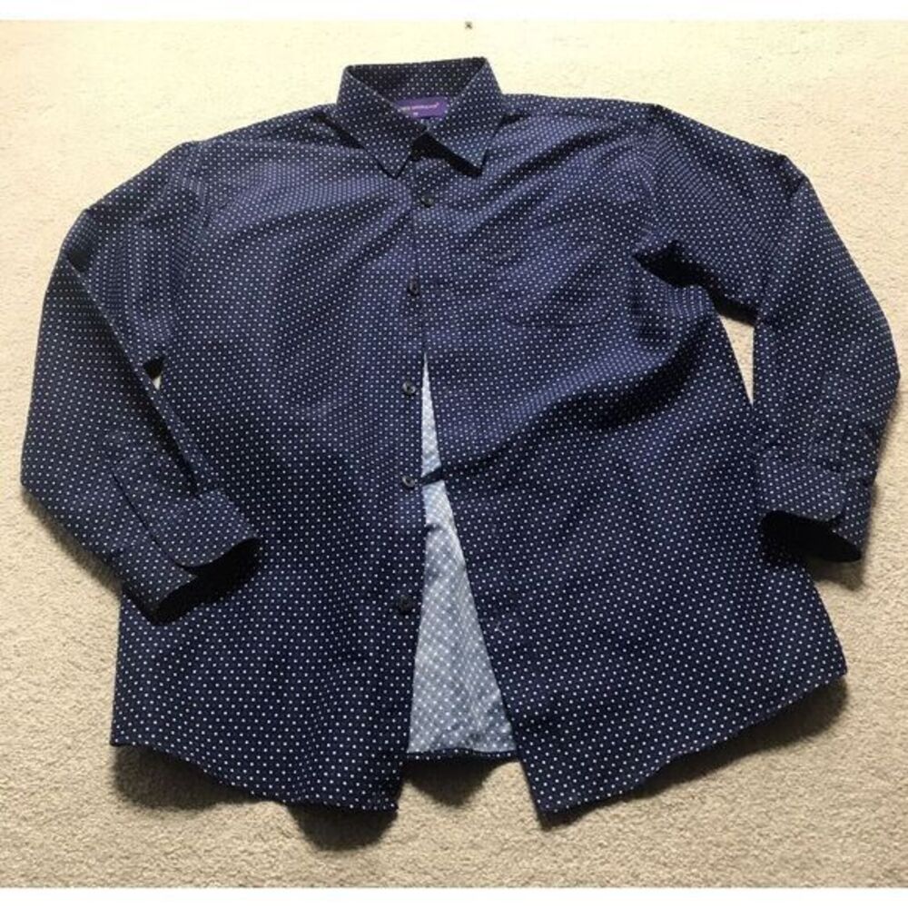 James Morgan Boys‎ Youth Size 16 Blue Long Sleeve Dress Shirt Stretch No Wrinkle
